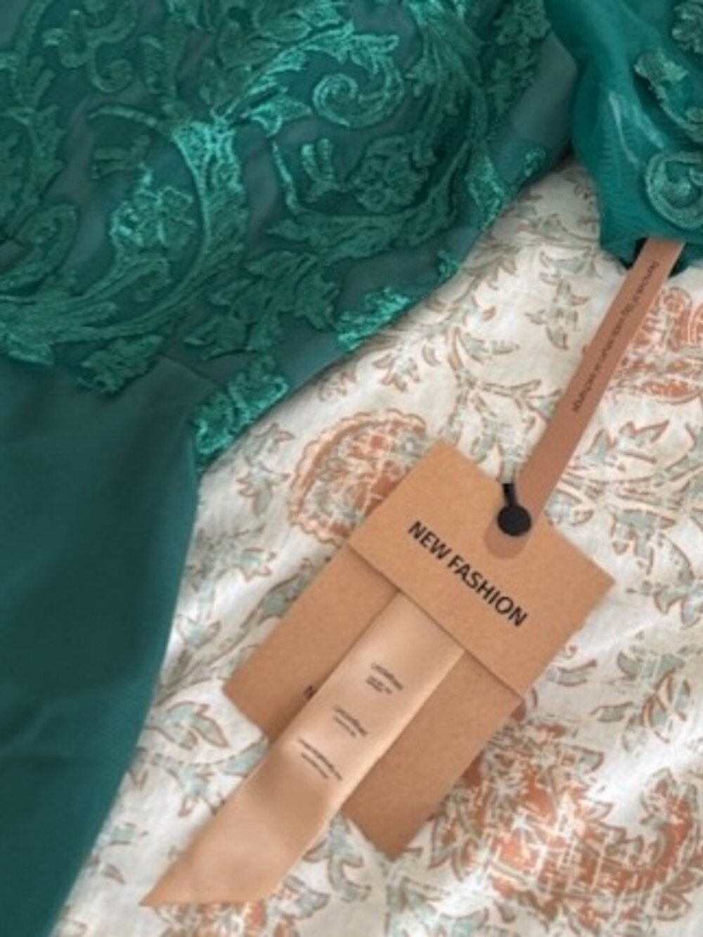 Hunter Green Size 14-16 Chiffon Lace Gown Scoop Neck A-line Short Sleeve